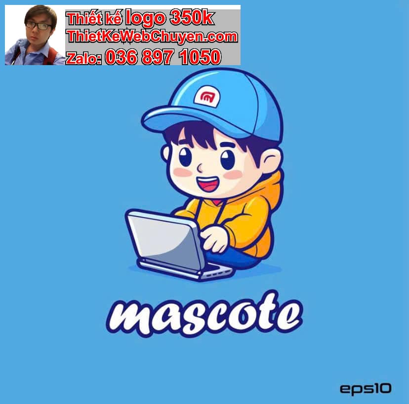 Thiết kế logo online màu xanh nước biển 