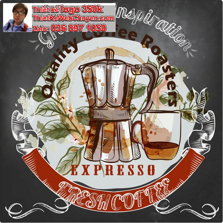 Thiết kế logo online phong cách retro cổ điển cho quán cafe