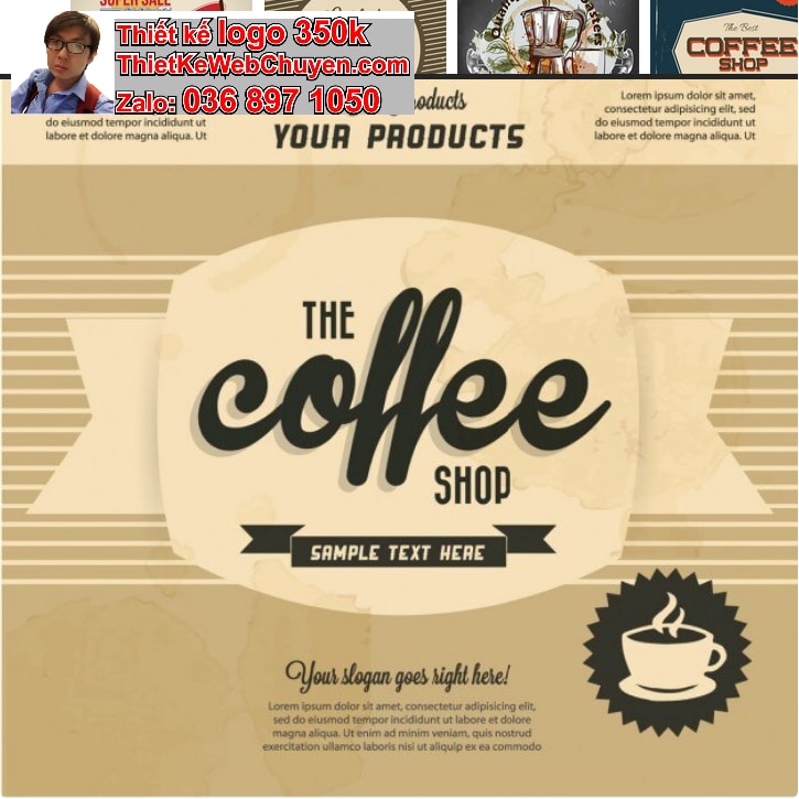 Thiết kế logo online phong cách retro cổ điển cho quán cafe