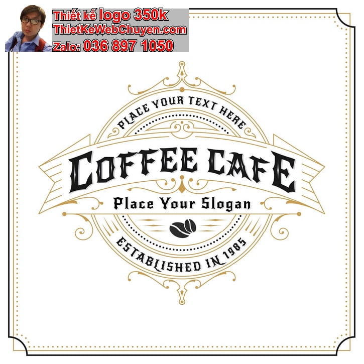 Thiết kế logo online phong cách retro cổ điển cho quán cafe
