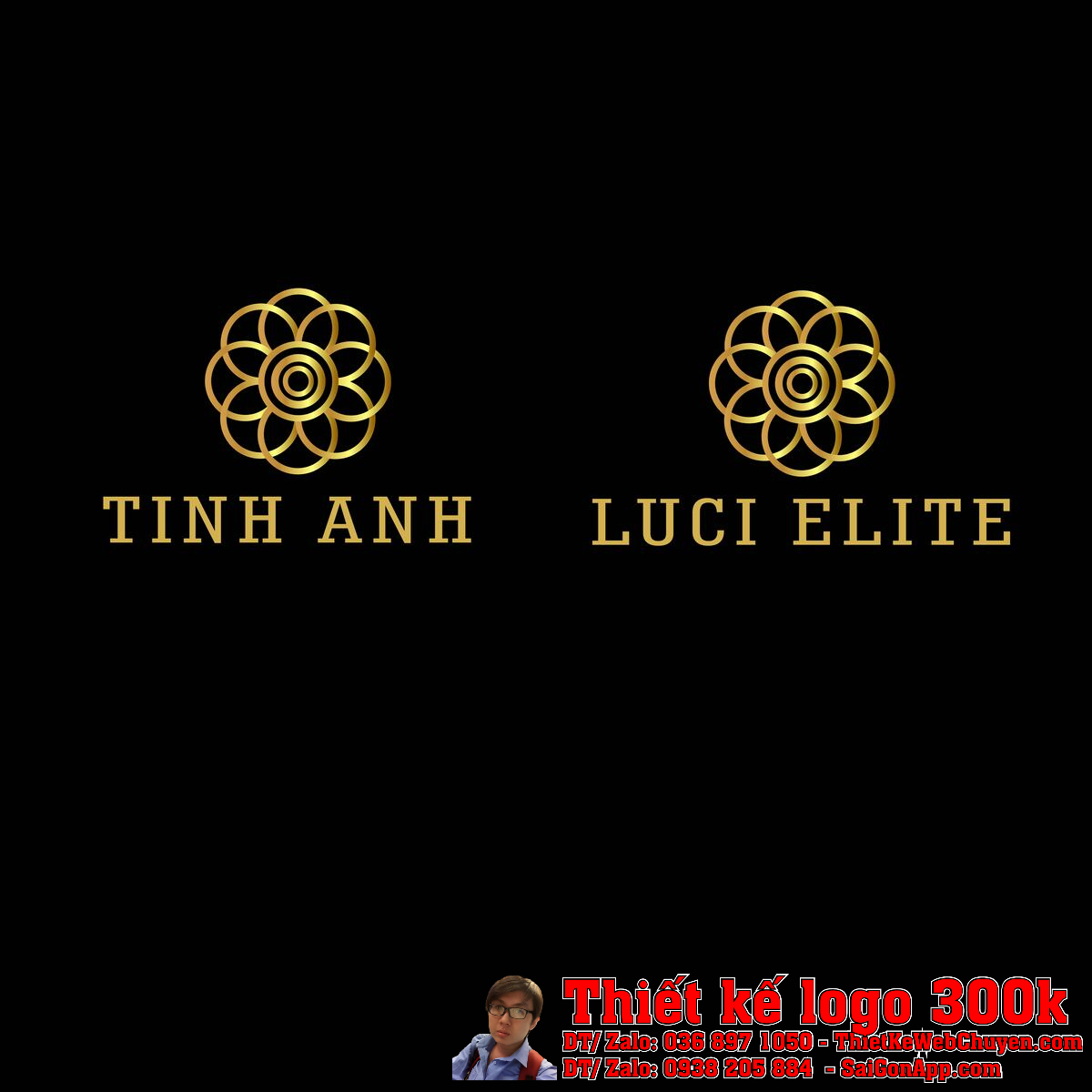 Thiết kế logo phần mềm LUCI Thiết kế logo phần mềm LUCI với hoa cách điệu vàng kim