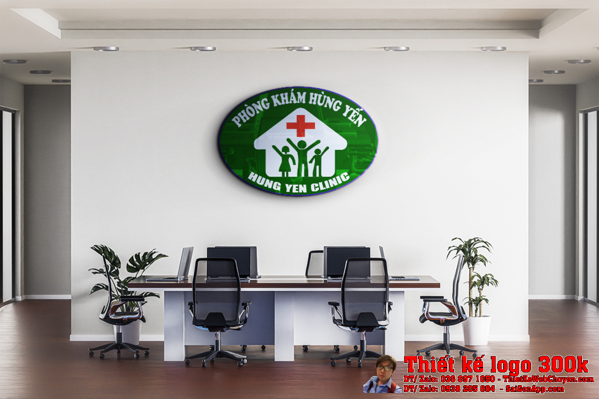 Cận cảnh biểu tượng trong Thiết kế logo phòng khám đa khoa Hùng Yến