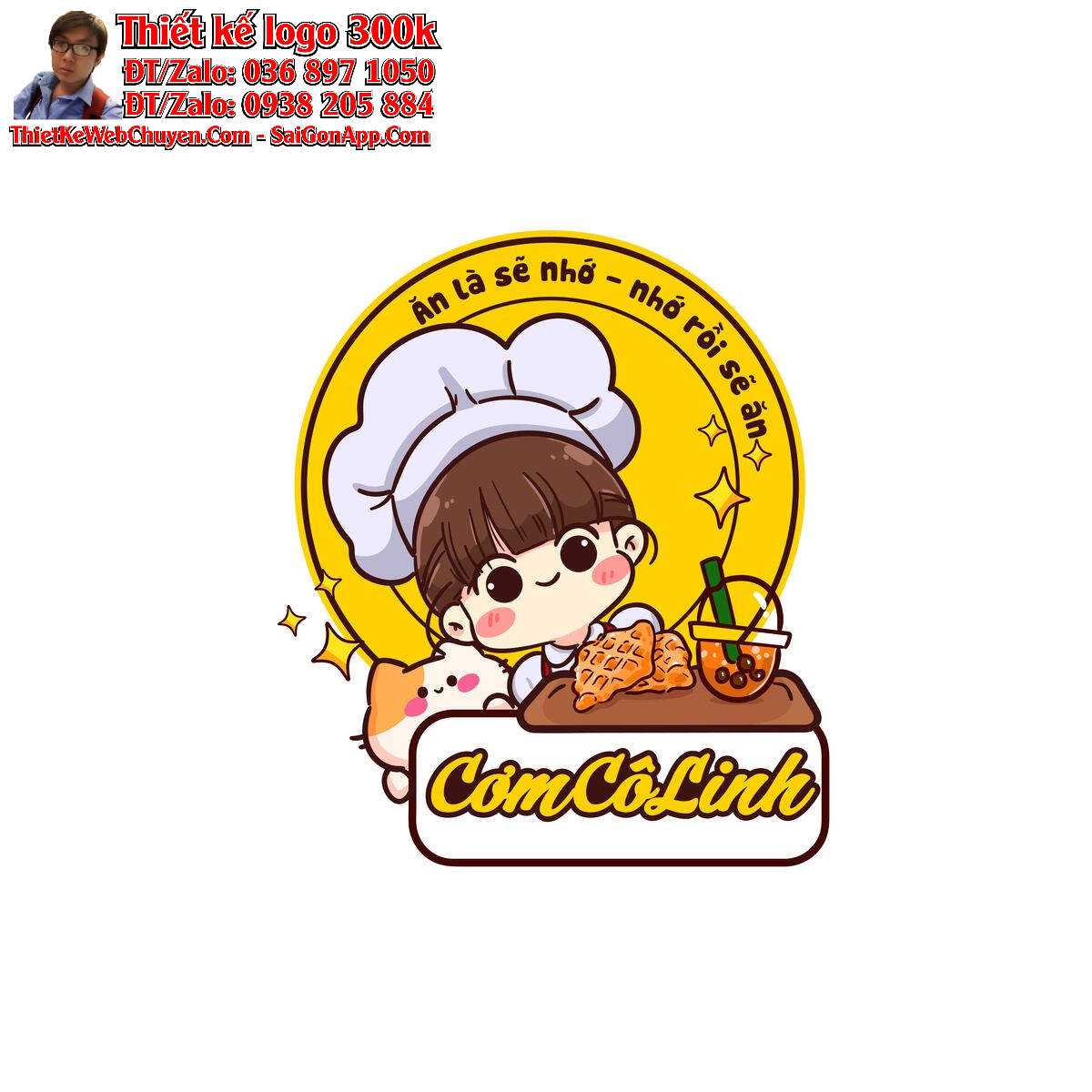 Thiết kế logo quán ăn Cơm Cô Linh