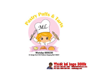 Thiết kế logo quán ăn M.L Pastry Puffs & Tarts