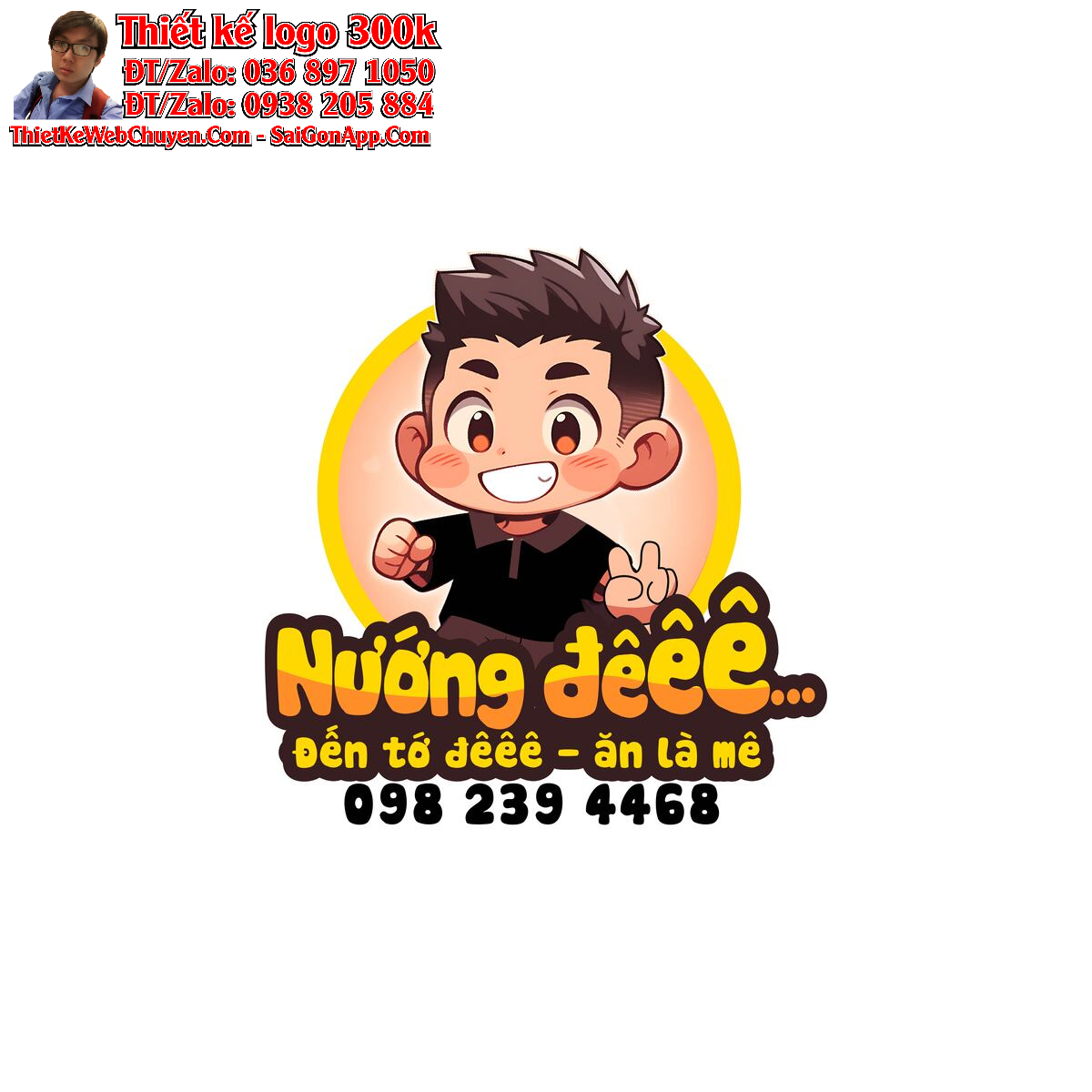 Thiết kế logo quán ăn Nướng đêêê