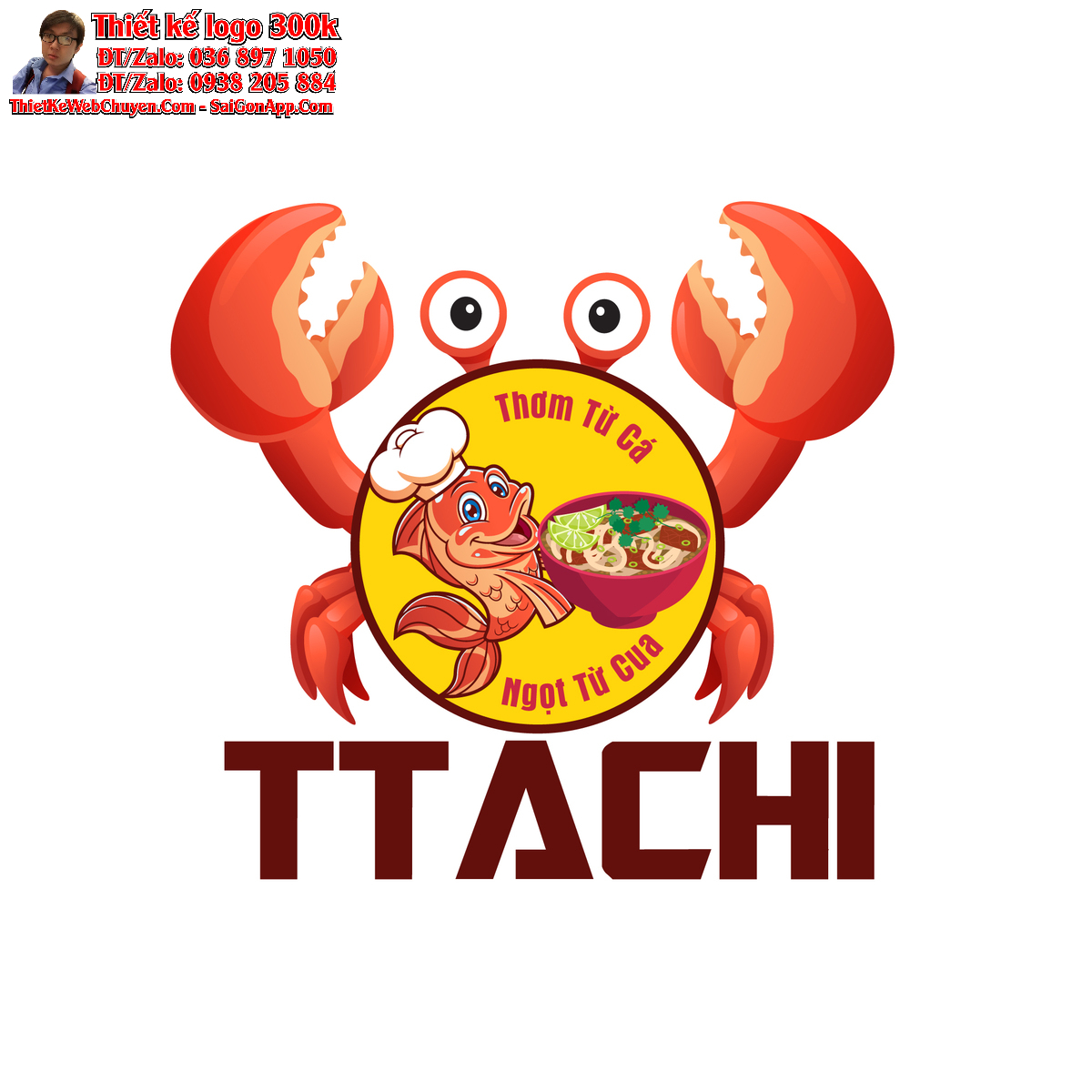 Thiết kế logo quán ăn sáng TTACHI