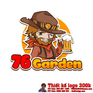Thiết kế logo quán bia 76 Garden