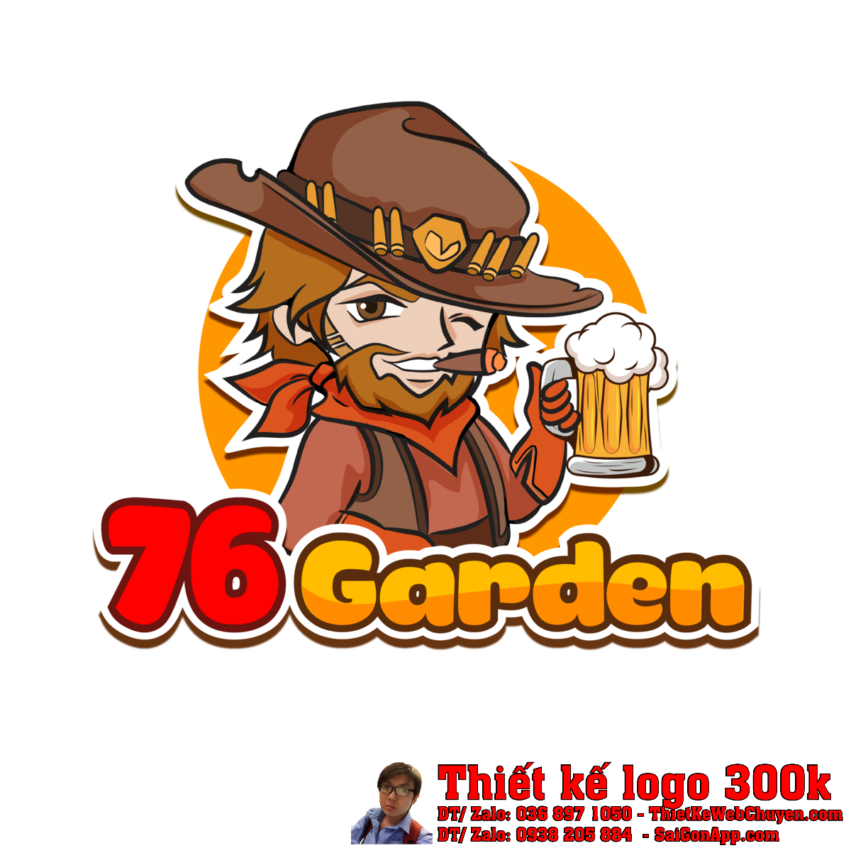 Thiết kế logo quán bia 76 Garden