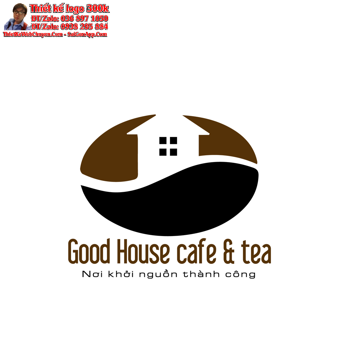 Thiết kế logo quán cafe & trà Good House
