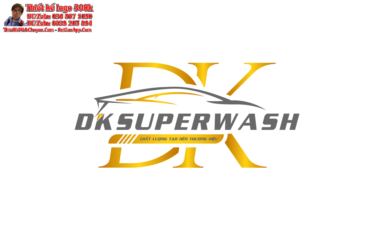 Thiết kế logo rửa xe DK SUPERWASH