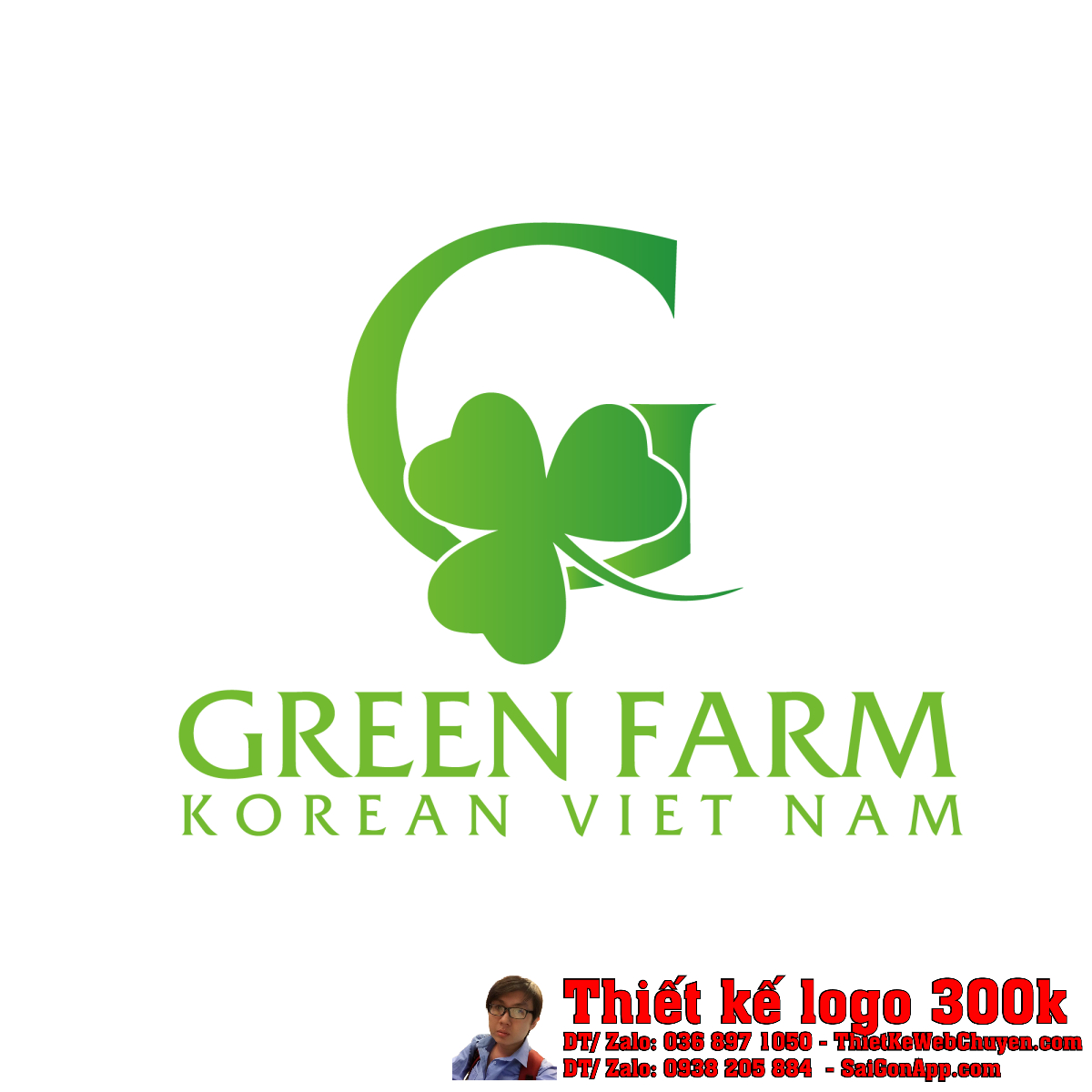 Thiết kế logo sản phẩm chức năng GREEN FARM KOREAN VIET NAM