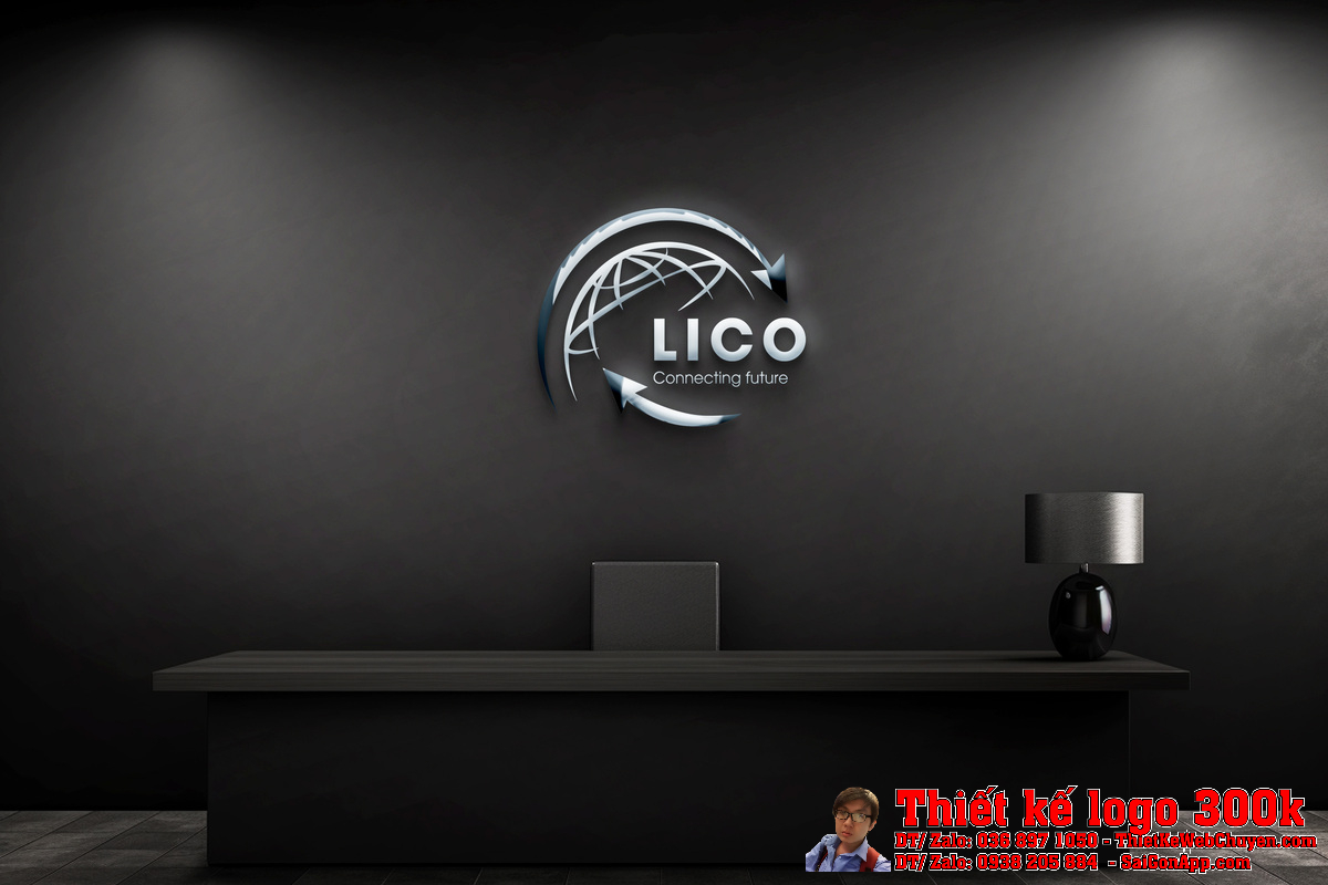 Ứng dụng Thiết kế logo sản xuất kim loại màu Công ty TNHH LICO VN trên bảng hiệu