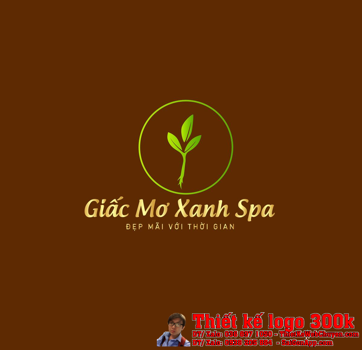 Thiết kế logo spa - gội đầu dưỡng sinh GIẤC MƠ XANH SPA Thiết kế logo spa - gội đầu dưỡng sinh GIẤC MƠ XANH SPA