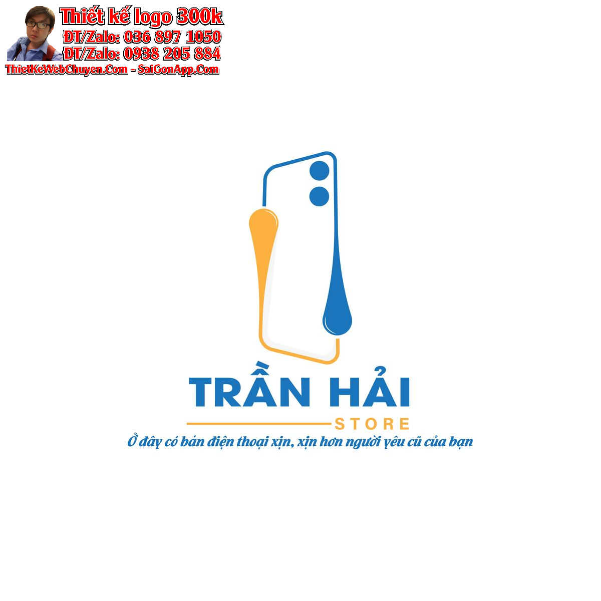 Thiết kế logo sửa chữa - mua bán - làm đẹp smartphone Trần Hải Store