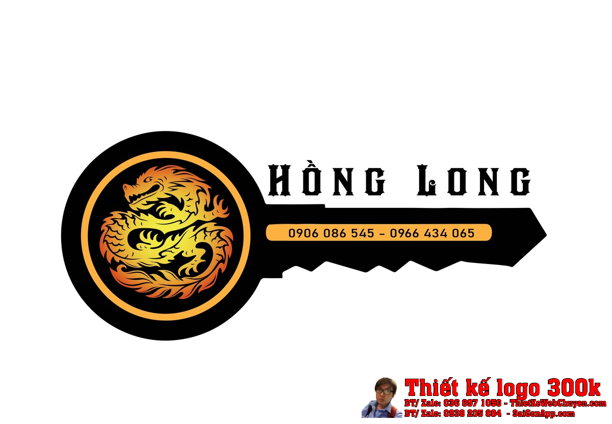 Thiết kế logo sửa khóa Hồng Long Thiết kế logo sửa khóa Hồng Long