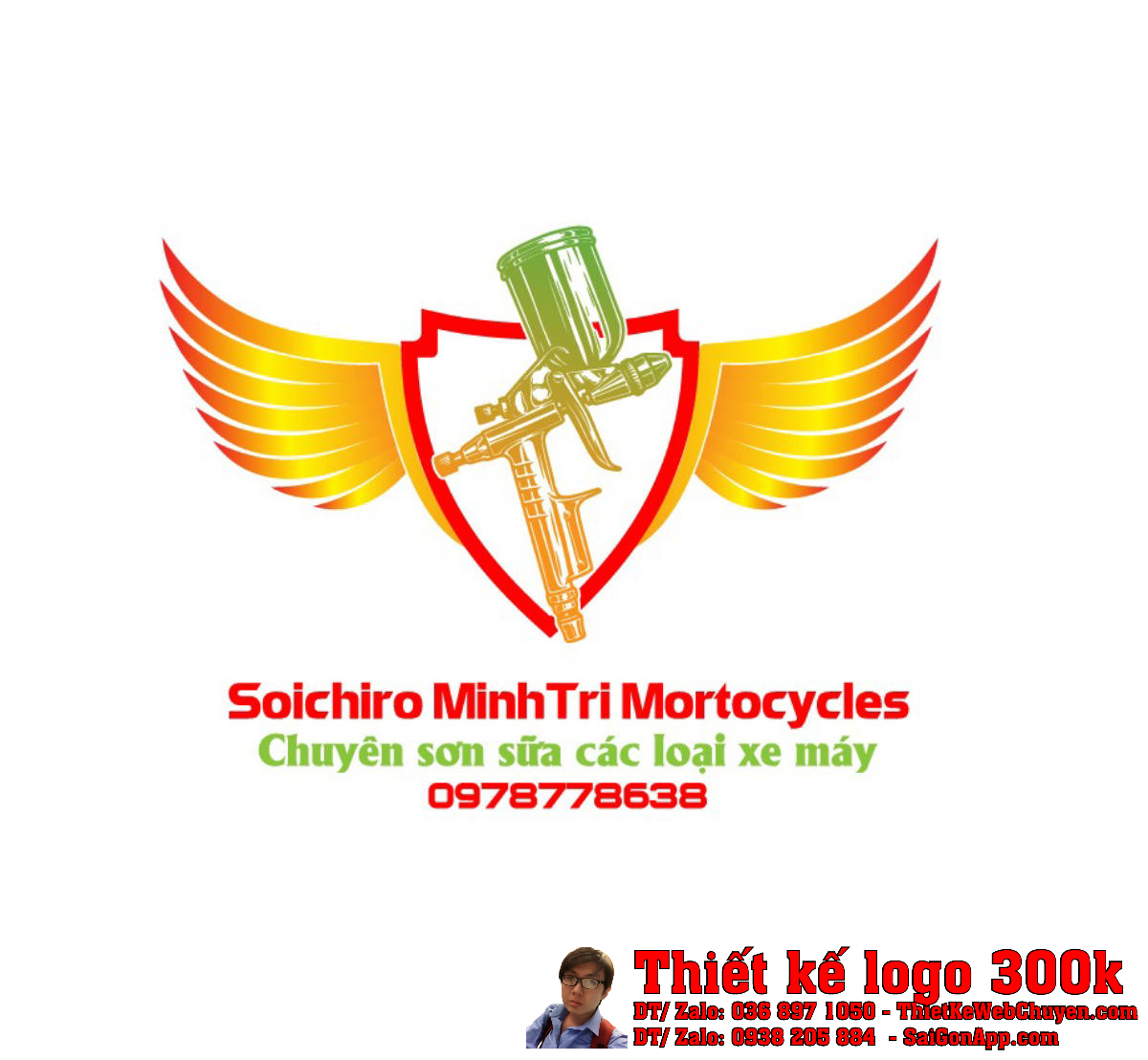 Thiết kế logo tân trang sơn sửa xe Soichiro MinhTri Mortocycles Thiết kế logo tân trang sơn sửa xe Soichiro MinhTri Mortocycles