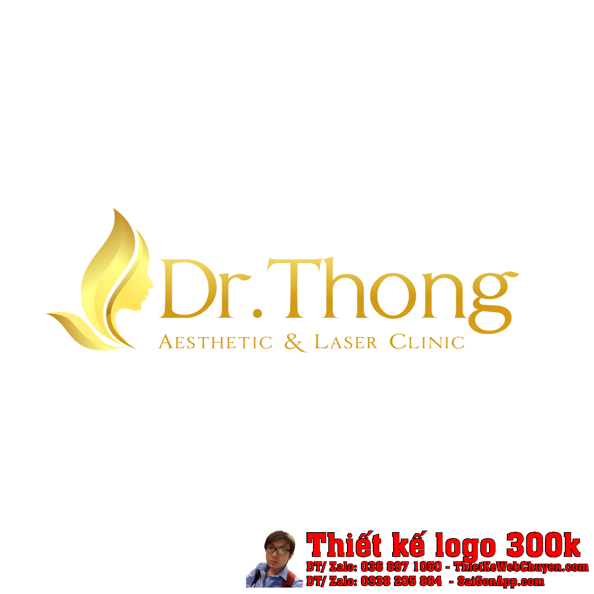 Ứng dụng Thiết kế logo thẩm mỹ Dr Thong Aesthetic Laser Clinic trên nền tối
