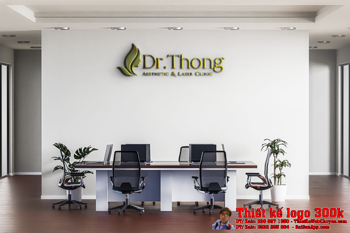 Logo Dr Thong Aesthetic Laser Clinic dạng âm bản