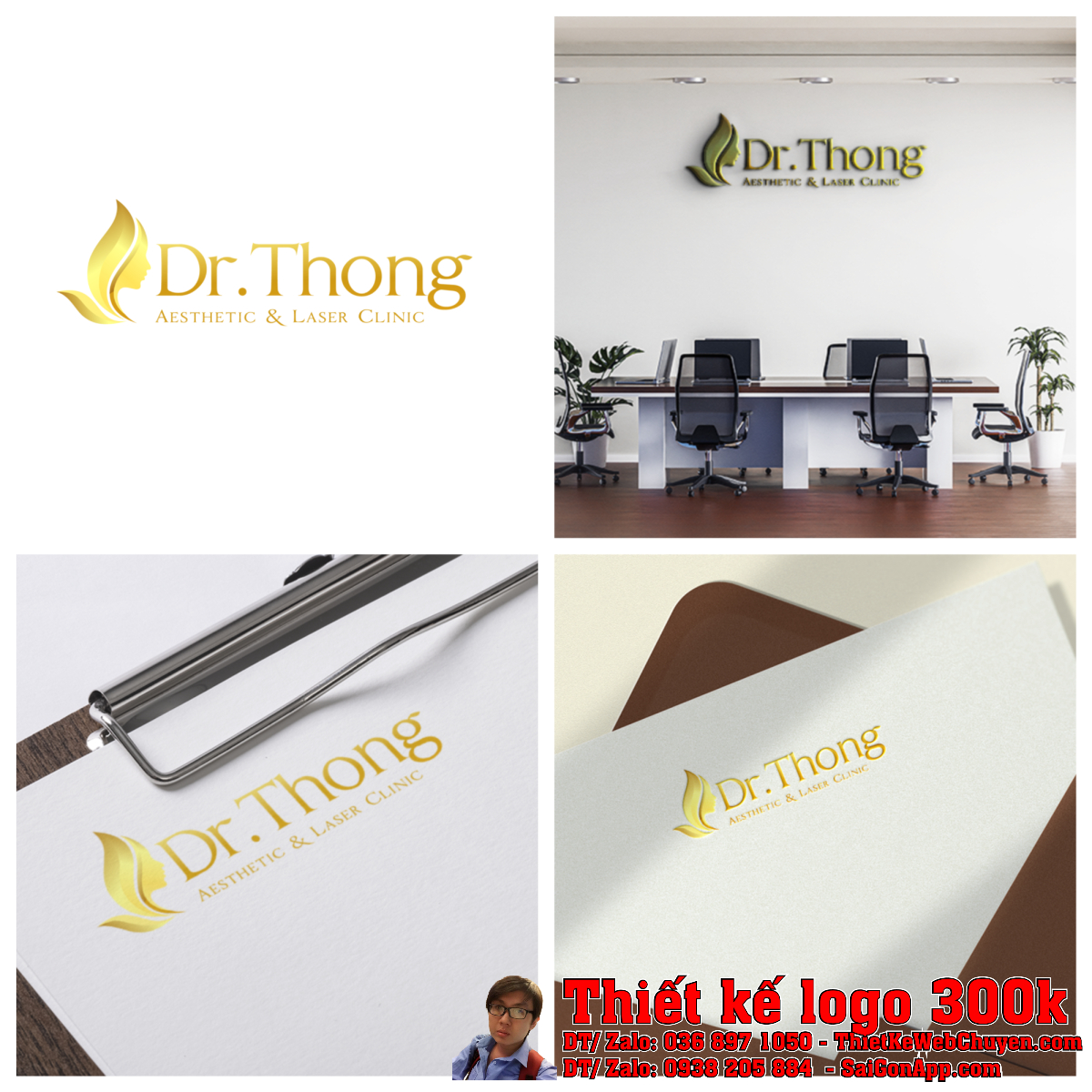 Toàn cảnh bộ nhận diện Thiết kế logo thẩm mỹ Dr Thong Aesthetic Laser Clinic