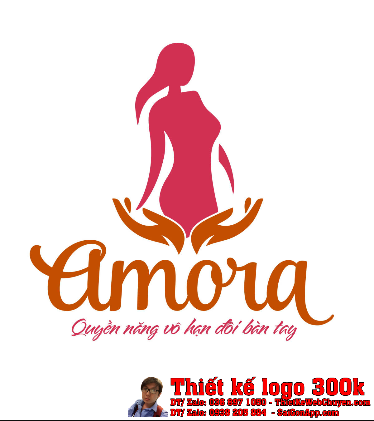 Thiết kế logo thẩm mỹ viện quốc tế Amora chuyên nghiệp và ấn tượng