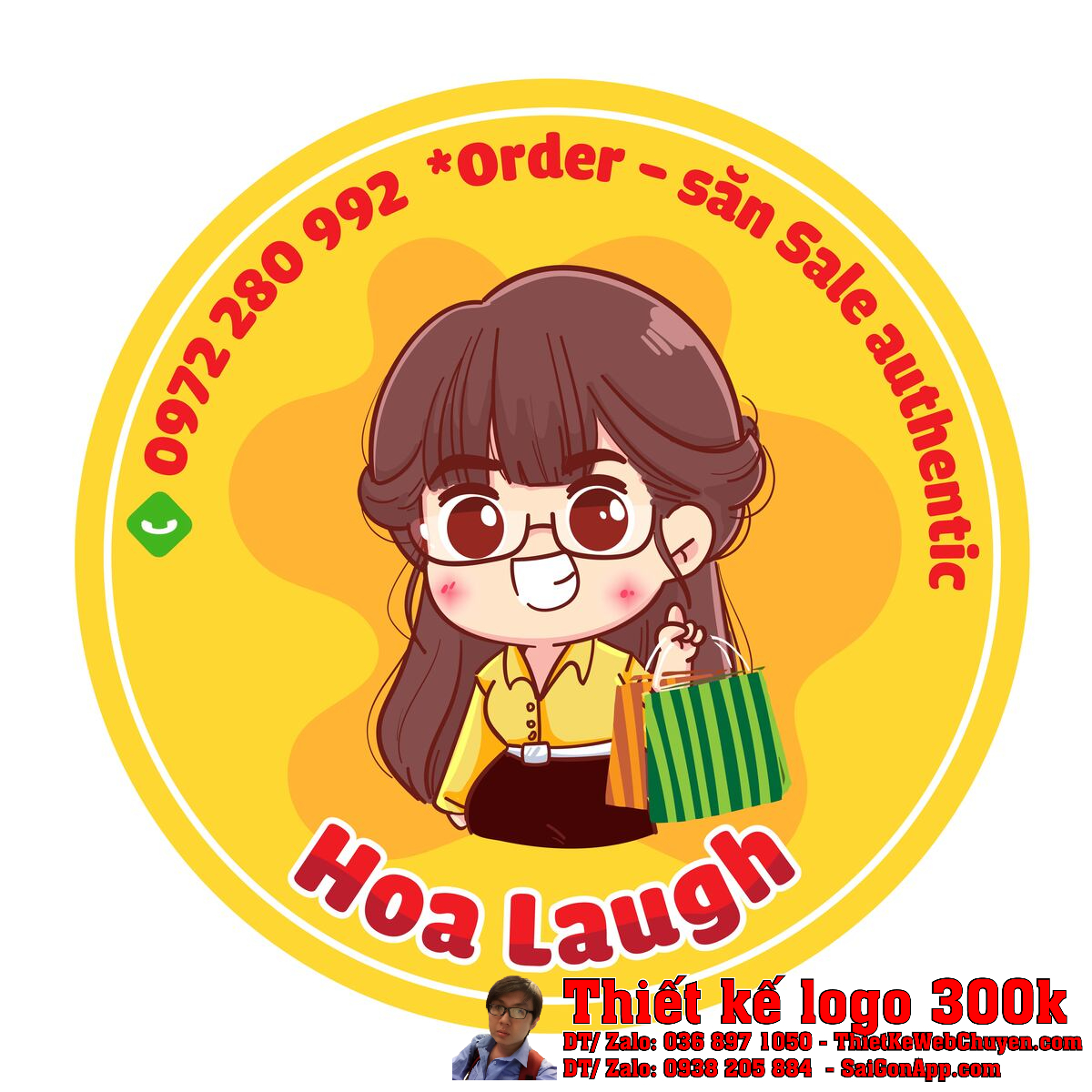 Thiết kế logo thời trang Chibi Hoa Laugh Thiết kế logo thời trang Chibi Hoa Laugh