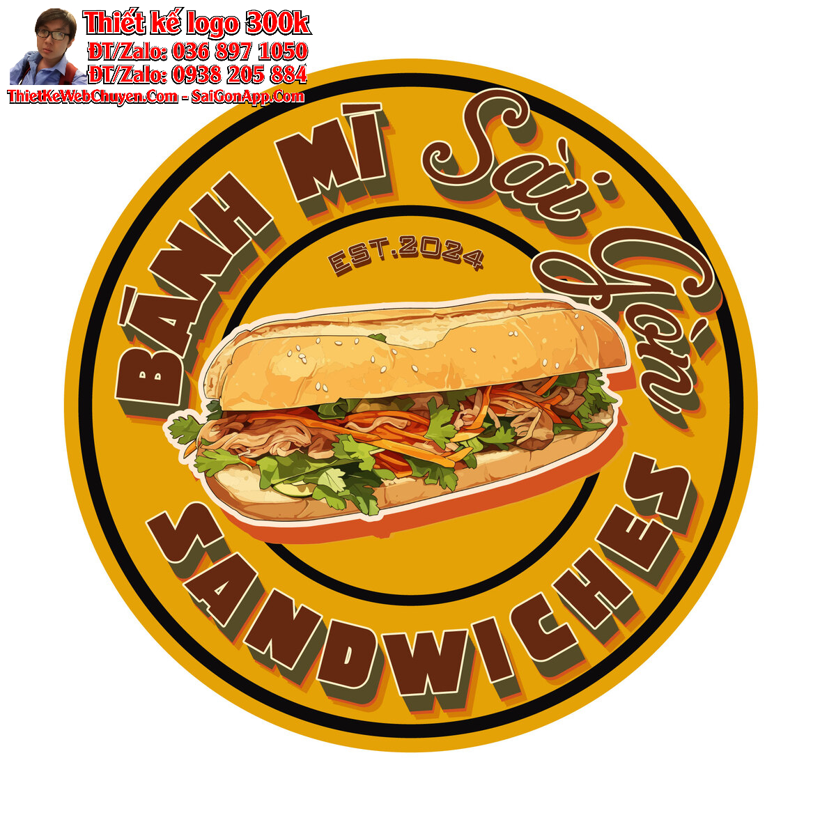 Thiết kế logo thực phẩm - Banh Mi Sai Gon