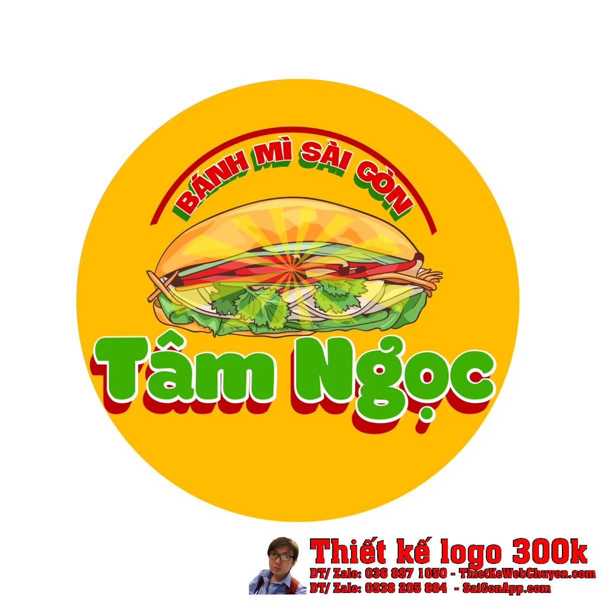 Thiết kế logo thực phẩm Bánh Mì Sài Gòn Tâm Ngọc