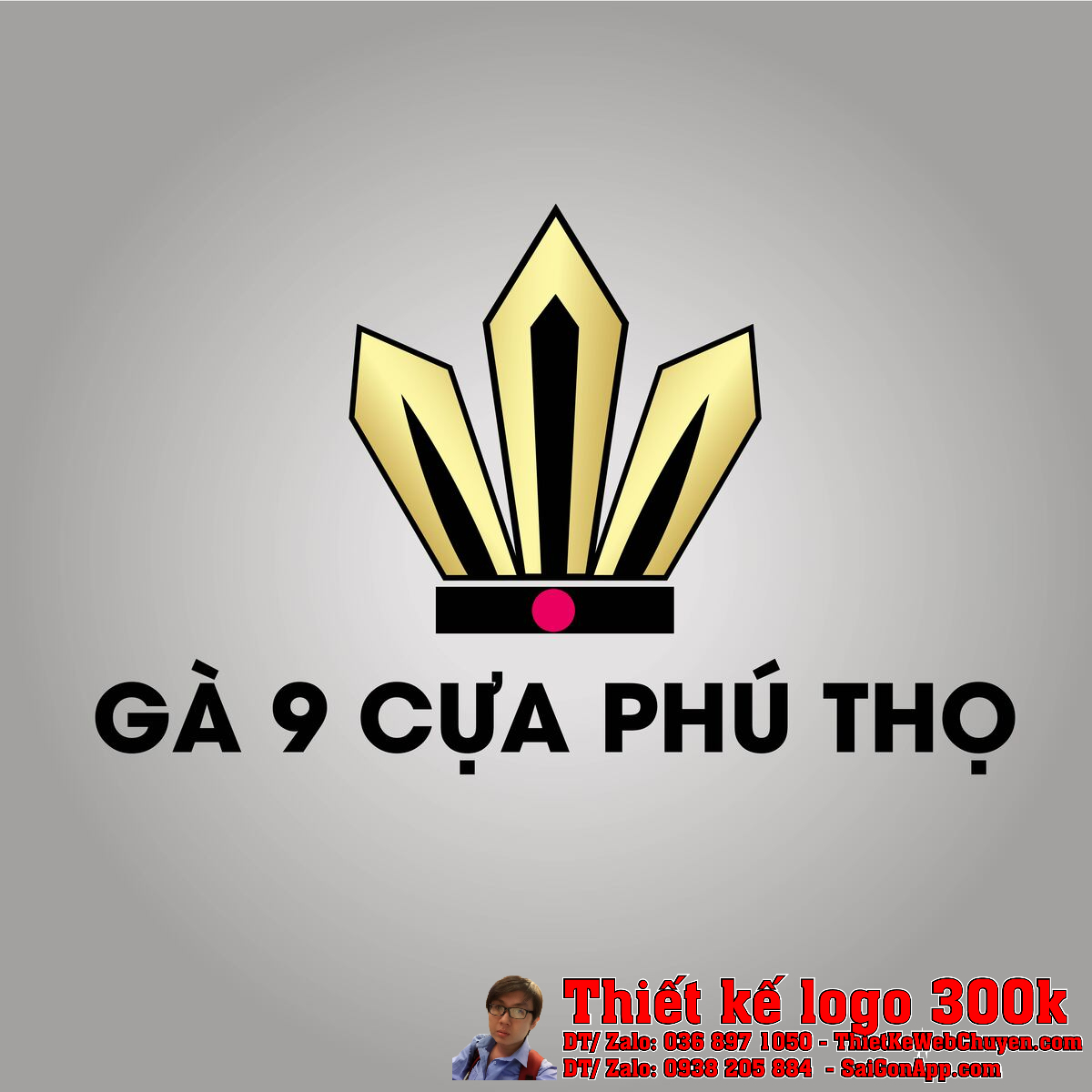 Thiết kế logo thực phẩm Gà 9 cựa Phú Thọ
