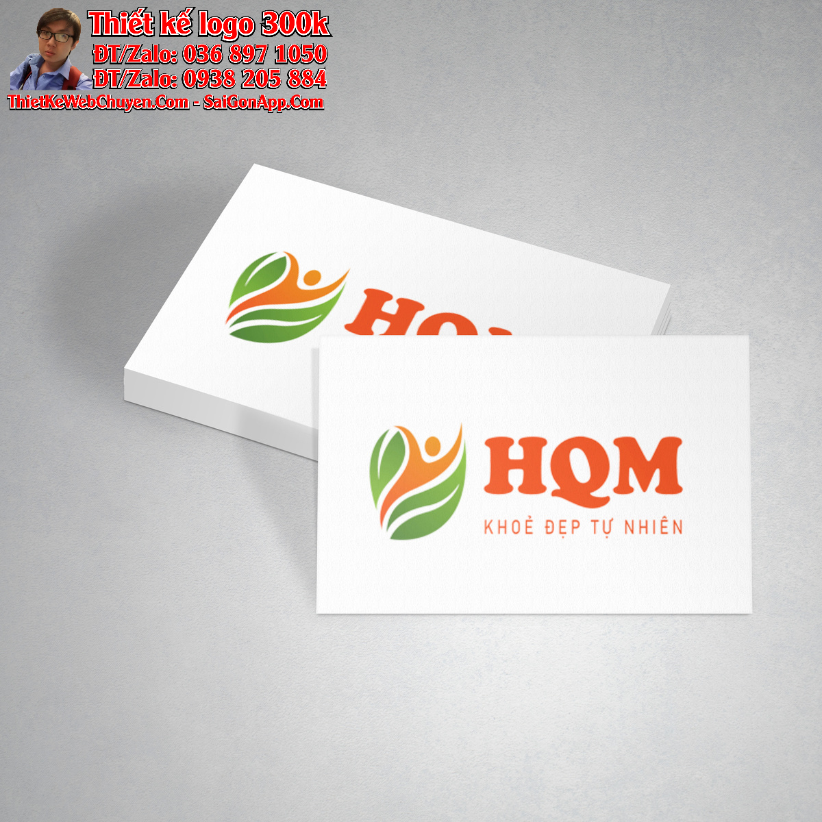 Thiết kế logo thực phẩm bảo vệ sức khỏe và mỹ phẩm HQM Thiết kế logo thực phẩm bảo vệ sức khỏe và mỹ phẩm HQM