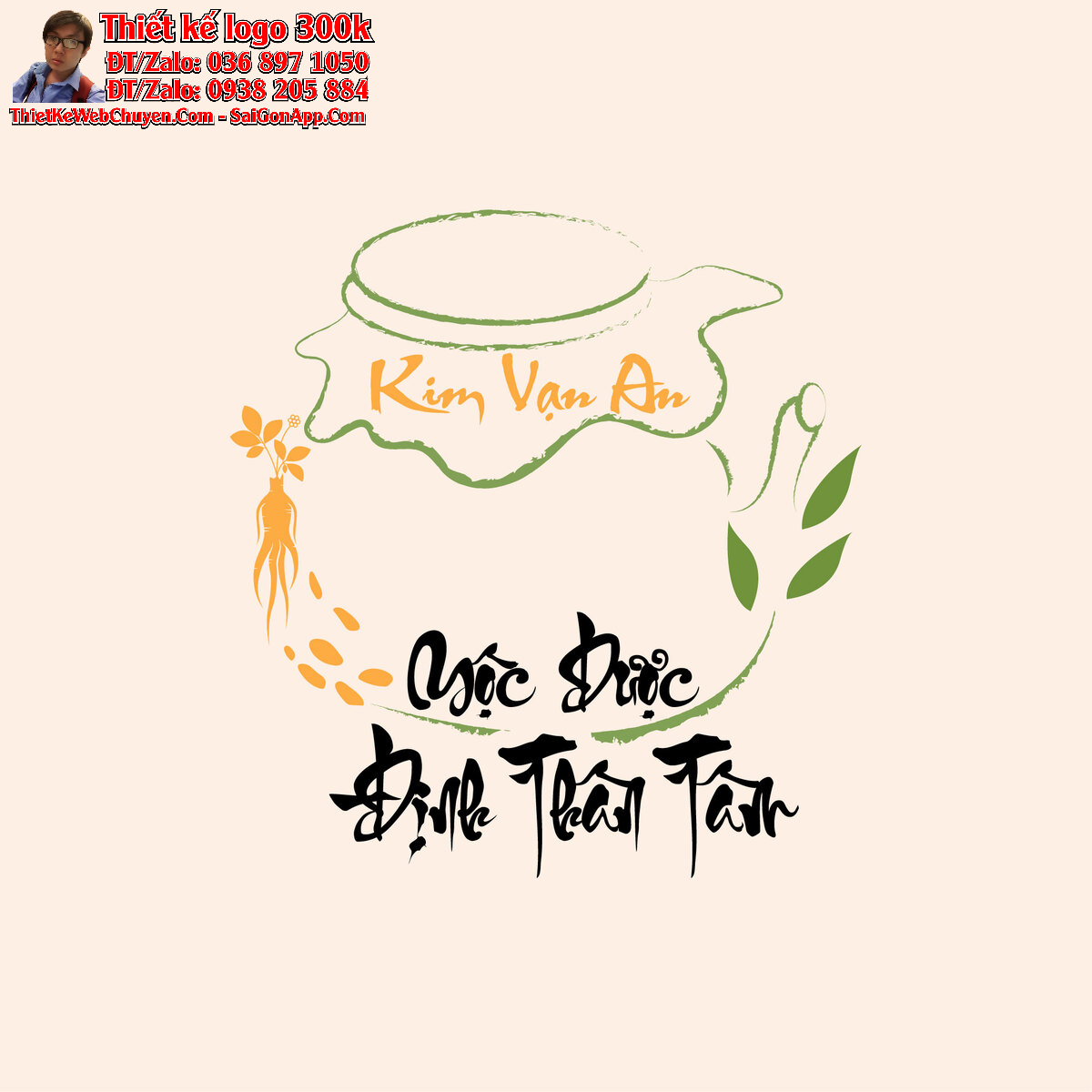 Thiết kế logo thuốc bắc Kim Vạn An