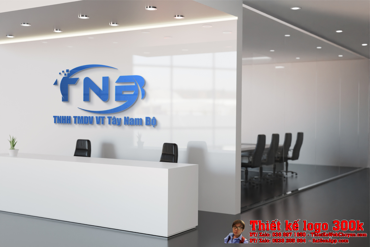Phối cảnh 3D của Thiết kế logo thương mại dịch vụ Công ty TNHH TMDV VT Tây Nam Bộ