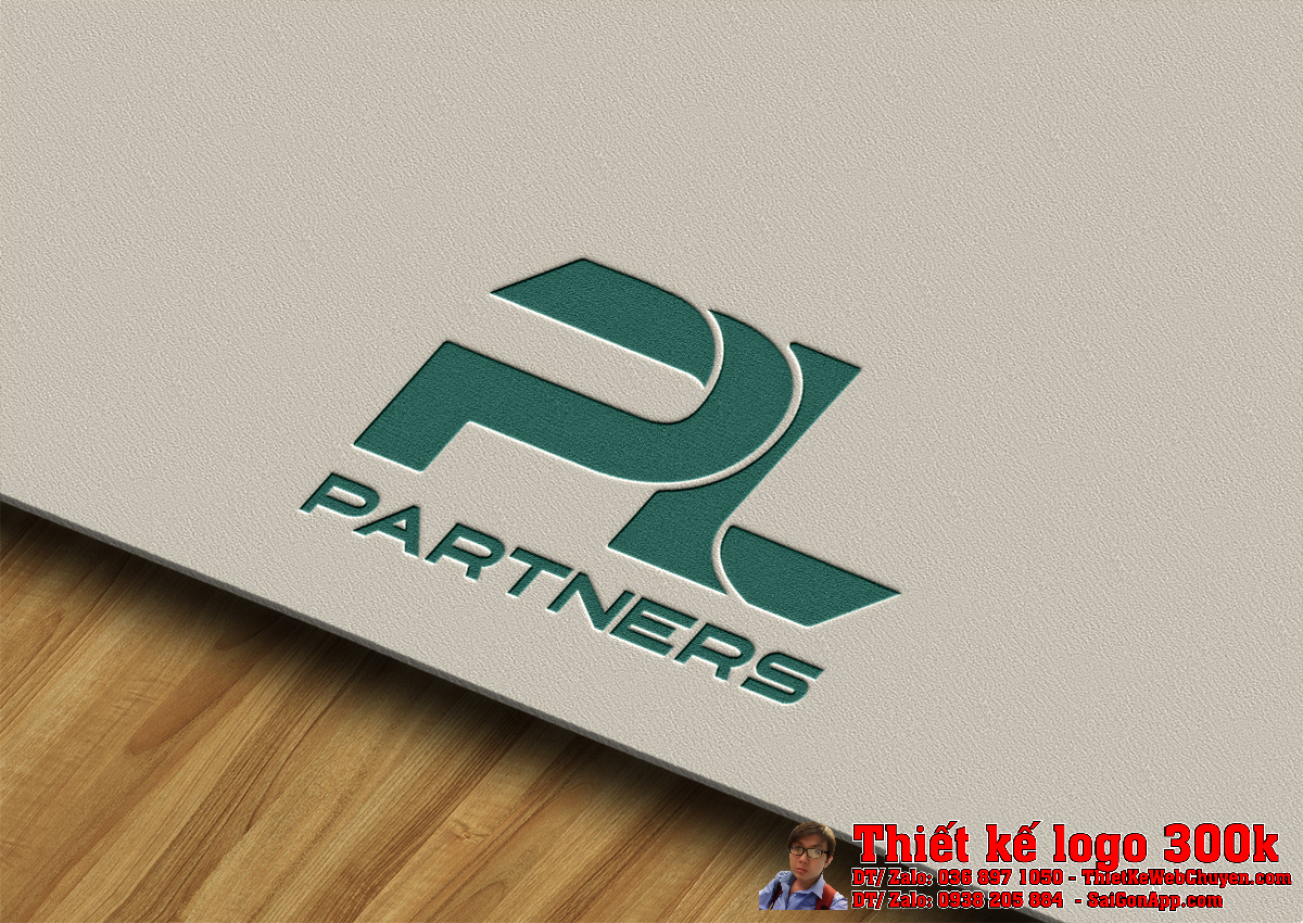 Phối cảnh logo PL Partners trên danh thiếp