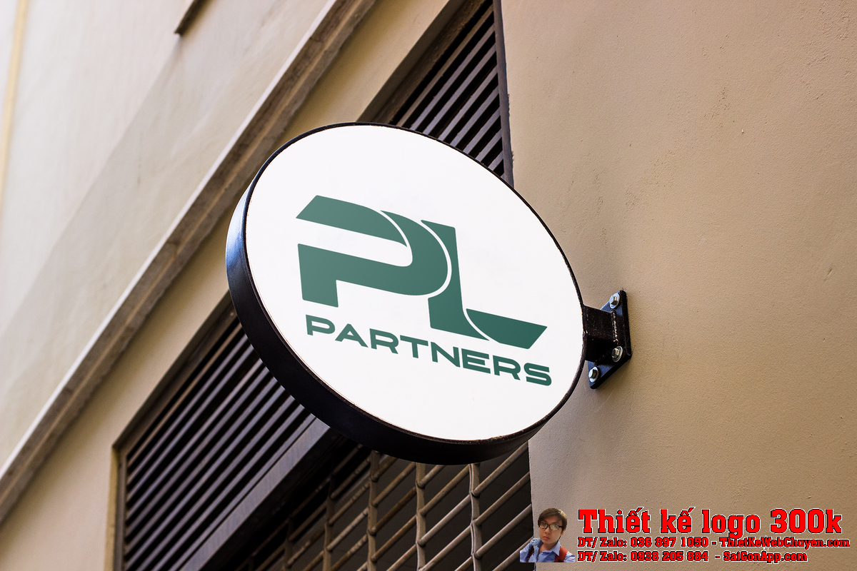 Logo PL Partners trên mockup thực tế