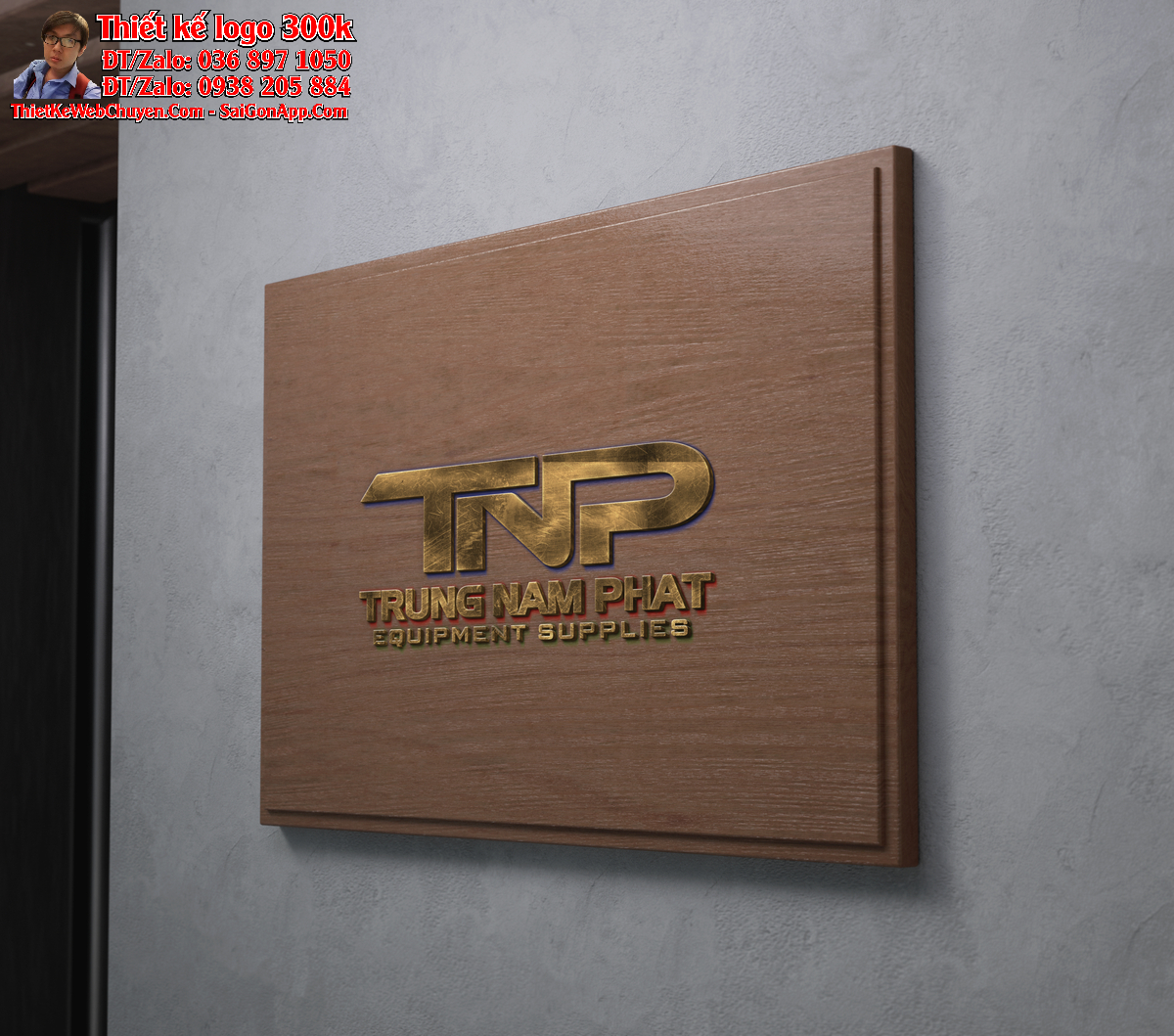 Thiết kế logo thương mại xuất nhập khẩu TNP (Trung Nam Phát) - Bản 3