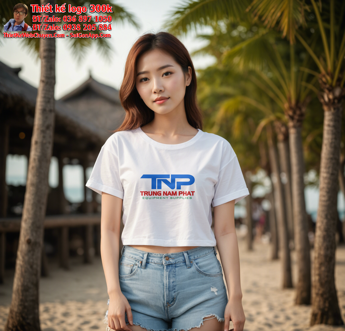 Thiết kế logo thương mại xuất nhập khẩu TNP (Trung Nam Phát) - Bản 4