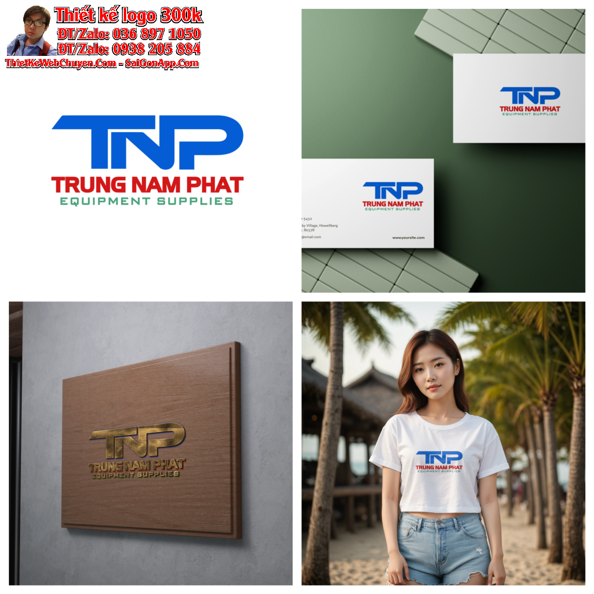 Thiết kế logo thương mại xuất nhập khẩu TNP (Trung Nam Phát) - Bản 5