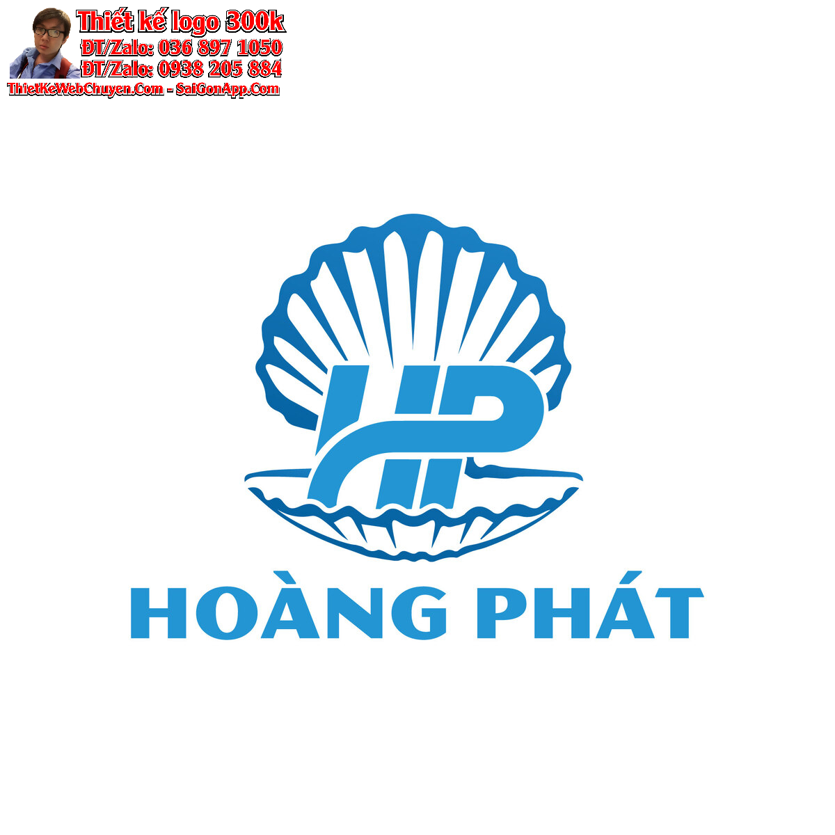 Thiết kế logo thủy sản Hoàng Phát