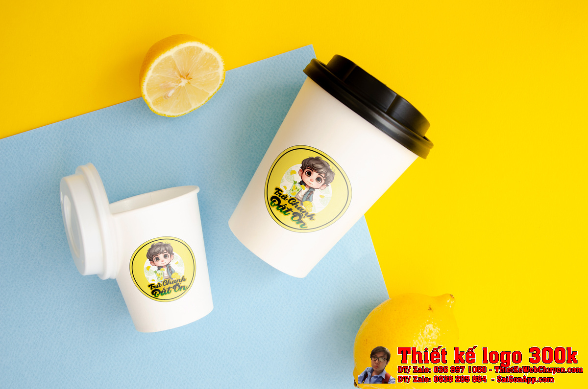 Chi tiết biểu tượng cậu bé trong thiết kế logo trà chanh TRÀ CHANH BẤT ỔN