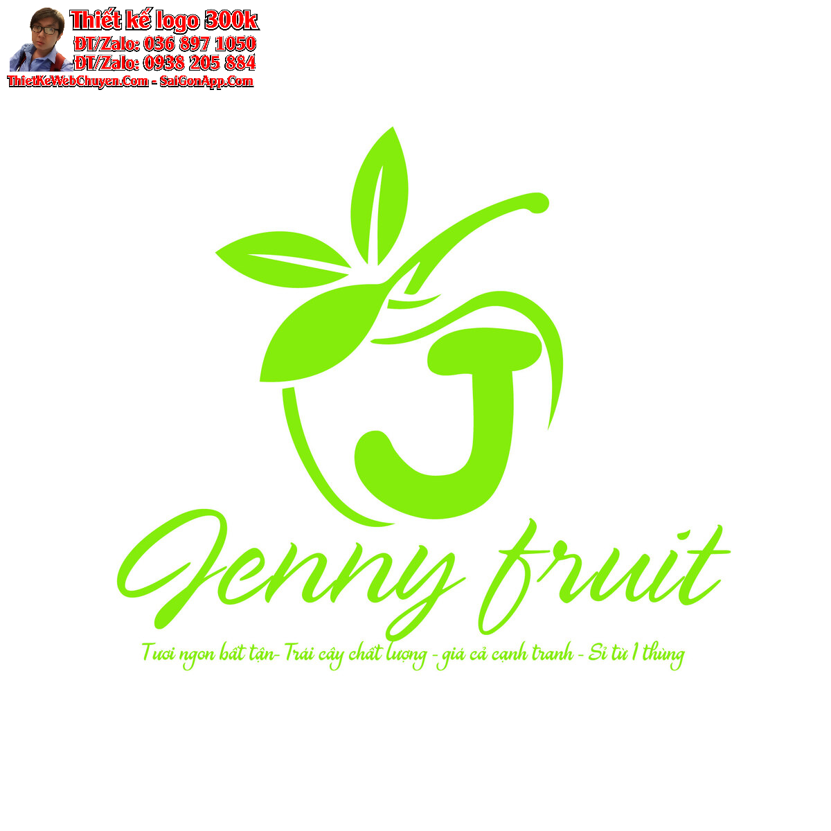 Thiết kế logo trái cây nhập khẩu Jenny Fruit