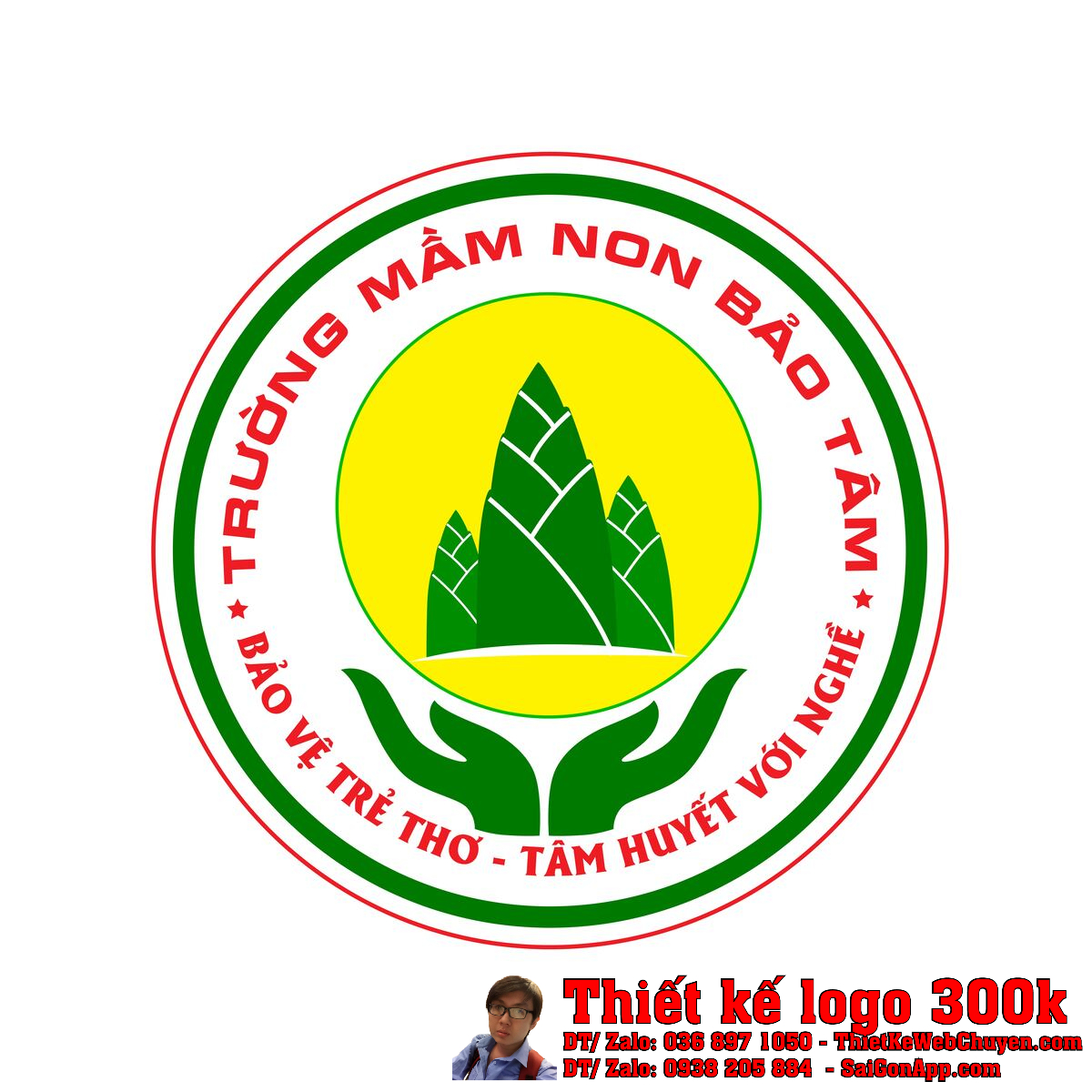 Thiết kế logo trường mầm non Bảo Tâm Thiết kế logo trường mầm non Bảo Tâm