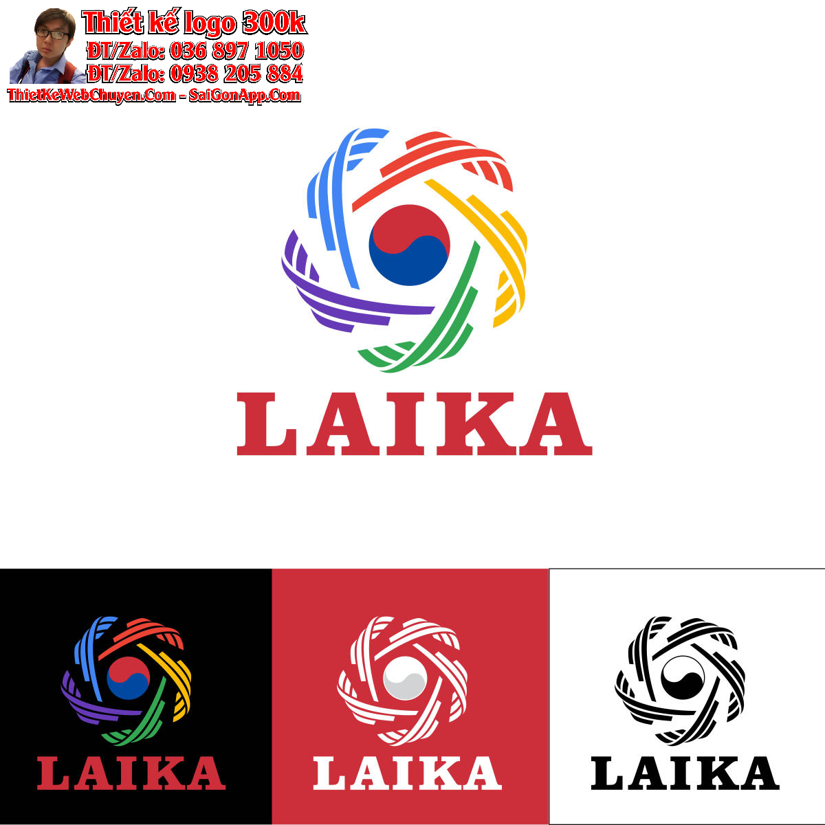 Thiết kế logo tư vấn du học Hàn Quốc Laika