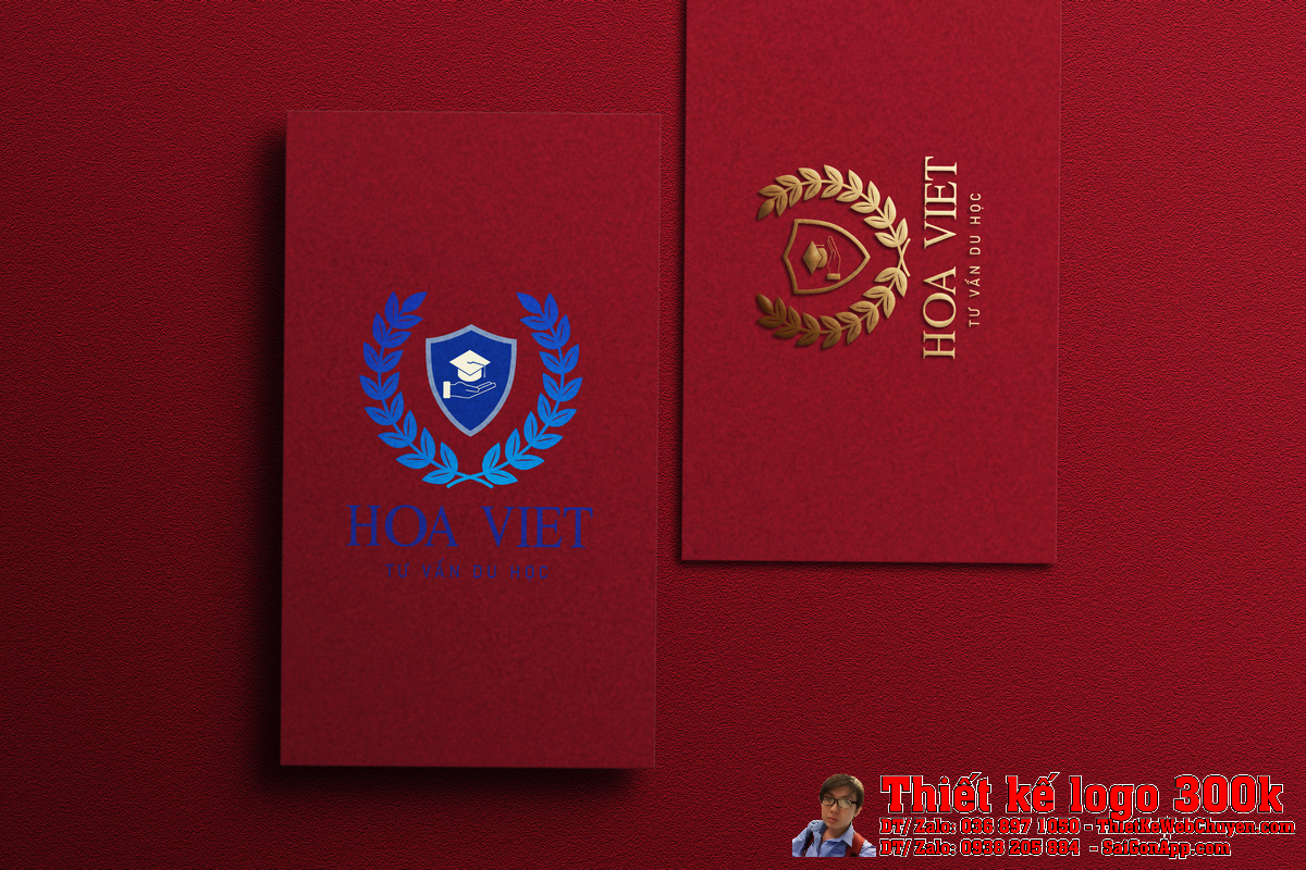 Chi tiết biểu tượng trong Thiết kế logo tư vấn du học Hoa Việt