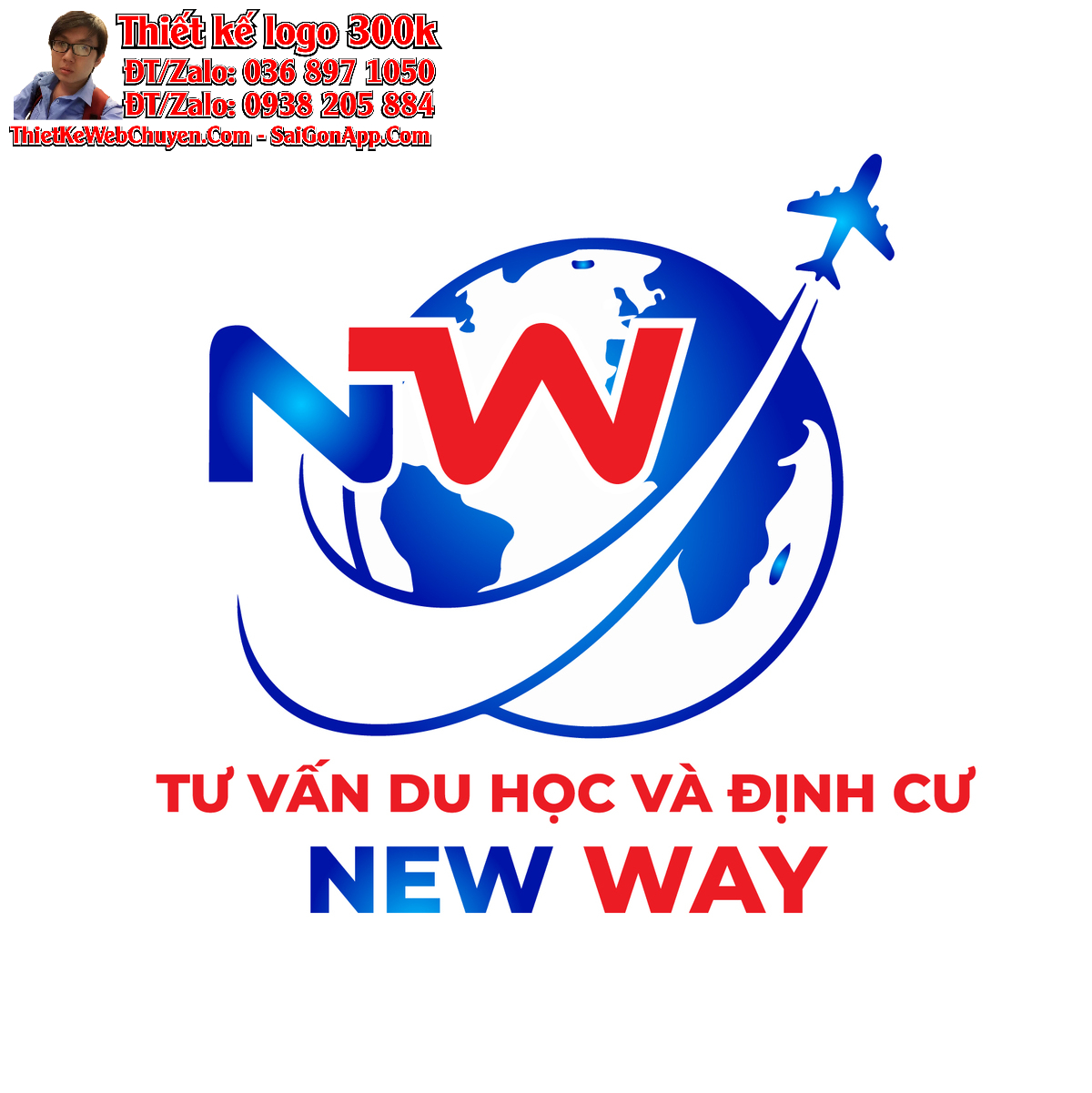 Thiết kế logo tư vấn du học và định cư New Way