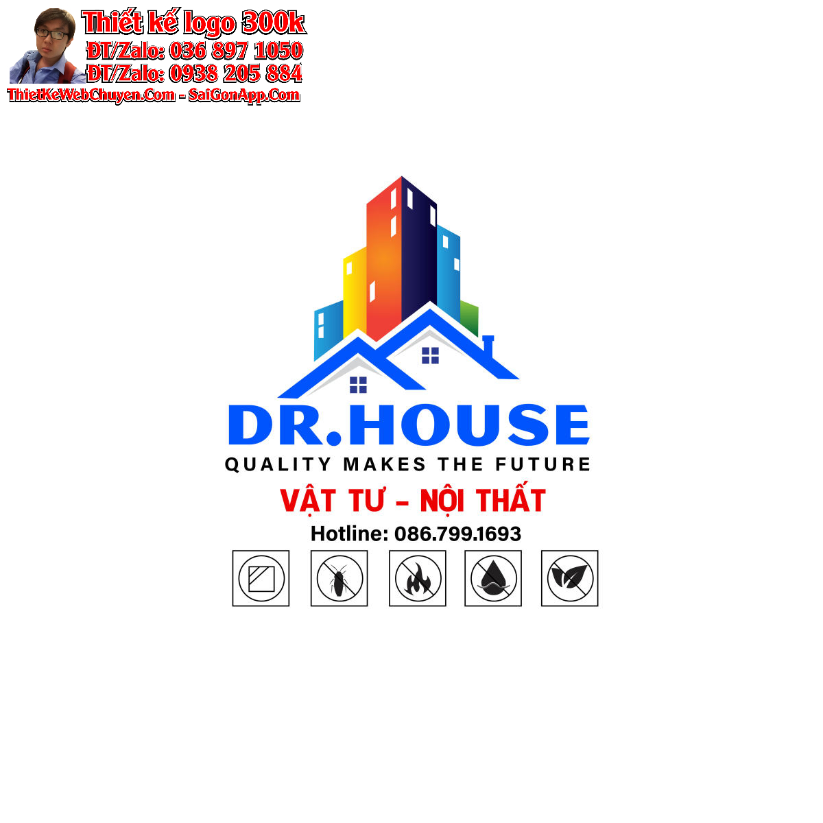 Thiết kế logo tư vấn thiết kế thi công nội, ngoại thất Dr.Home