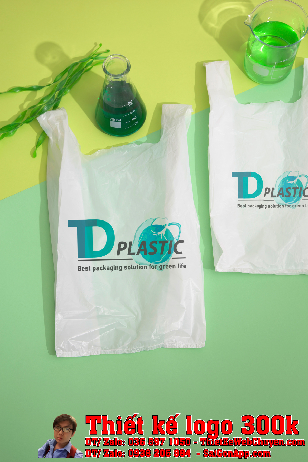 Ứng dụng Thiết kế logo túi nilon TDPlastic trên bao bì