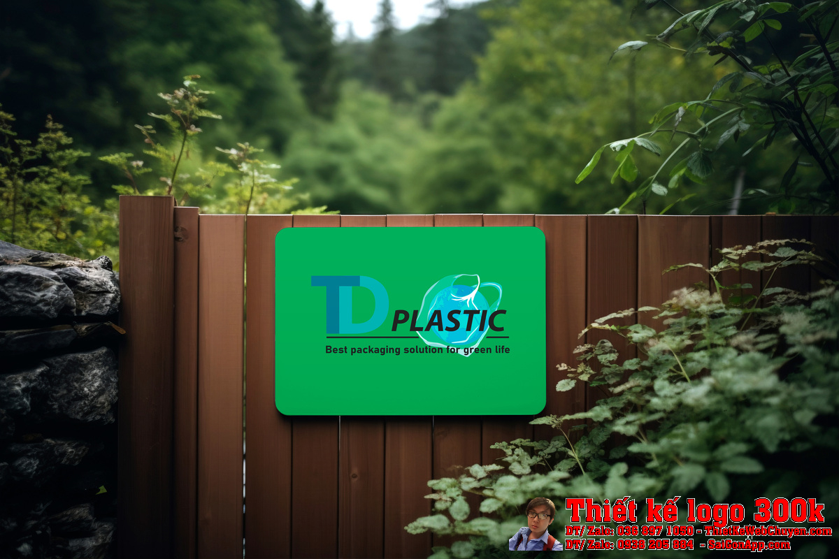 Thiết kế logo túi nilon TDPlastic trên nền trắng