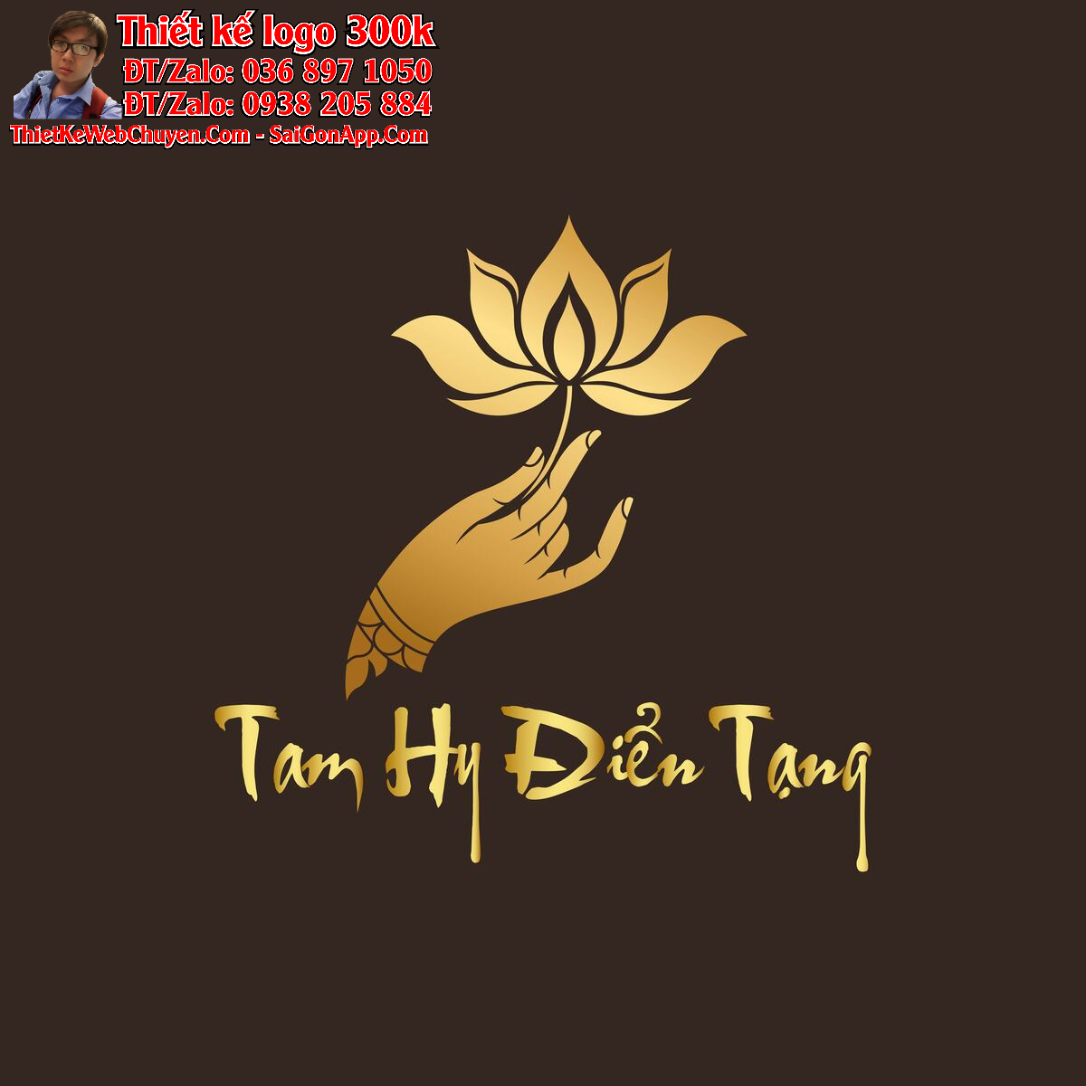 Thiết kế logo tượng Phật, đồ trang trí thủ công mỹ nghệ Tam Hi Điển Tạng