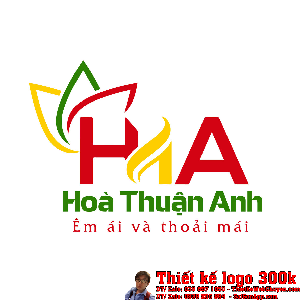 Thiết kế logo vận tải hành khách Hòa Thuận Anh trên nền trắng