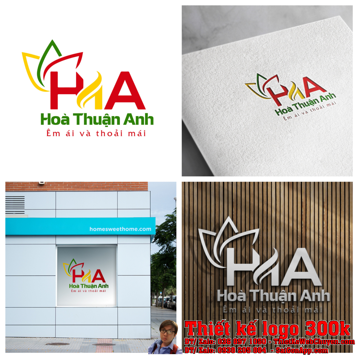 Tổng thể thiết kế logo vận tải hành khách Hòa Thuận Anh
