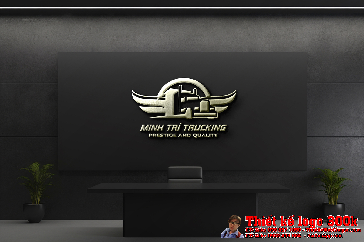 Ứng dụng thực tế của Thiết kế logo vận tải xe container Minh Trí Trucking